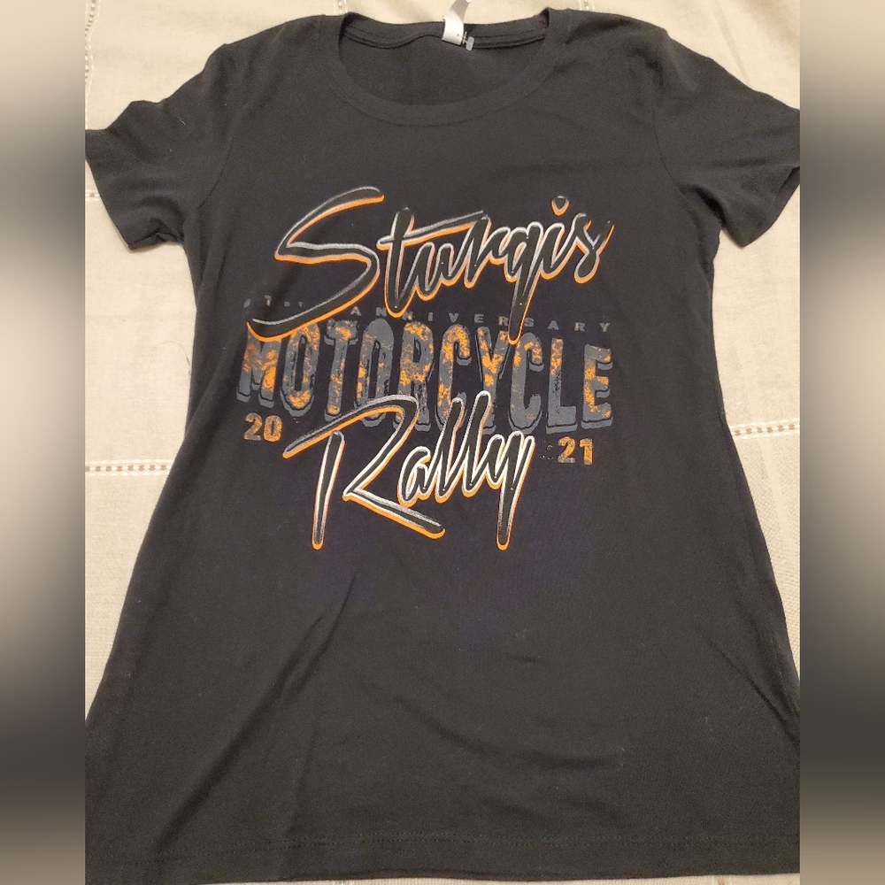 2021 Sturgis Motorcycle 81st Rally T-Shirt Black Womens Large